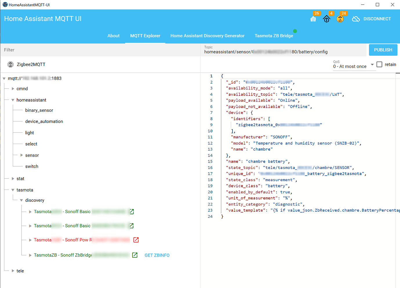 Sonoff Tasmota ZB Bridge and SNZB-02 sensors configured through MQTT ...