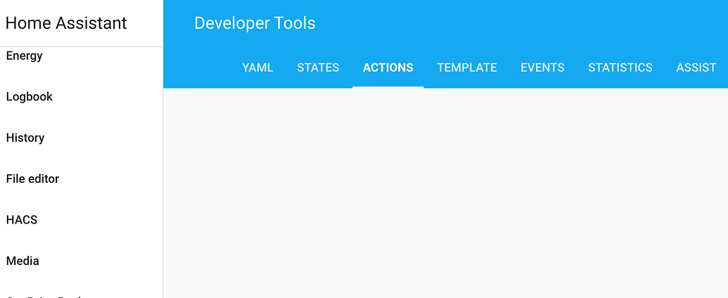 Developer Tools Actions Missing - Frontend - Home Assistant Community