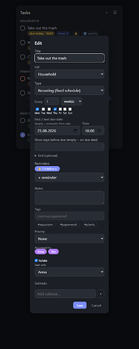 Task dialog