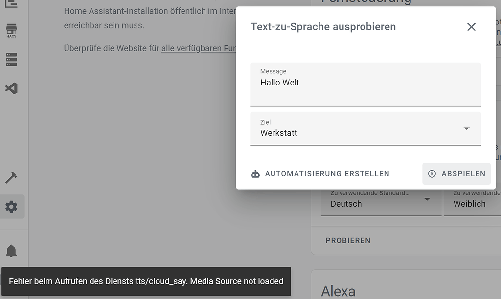Tts cloud say Not Working Since Update To HA 2022 5 0 Error Media 