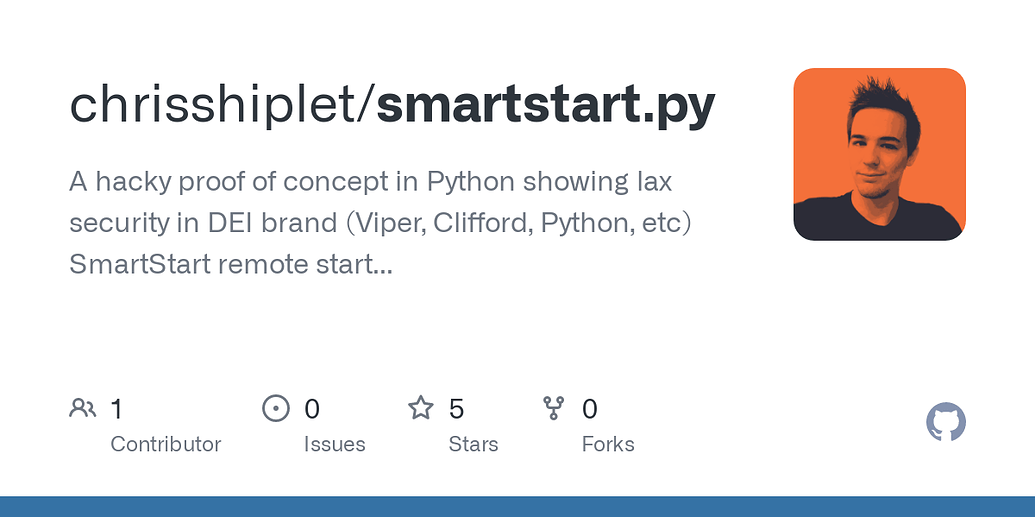 github - christophermark python-example-project: need... Viper Smart Start? - Development - Home Assistant Community