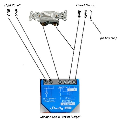 Switch with no neutral, powered by another circuit