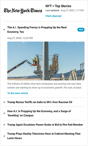 RSS Accordion Card Screenshot