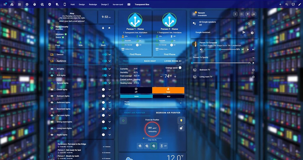 Transparent Blue custom theme - Themes - Home Assistant Community