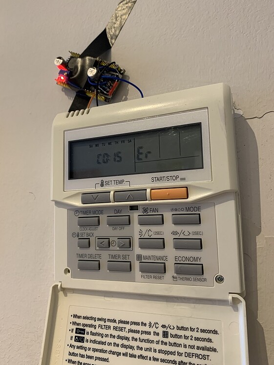 Fujitsu AC (heat pump) integration via ESPHome [ESP32] Share your