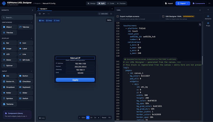 ESPHome LVGL UI Designer - Free Online Visual Editor
