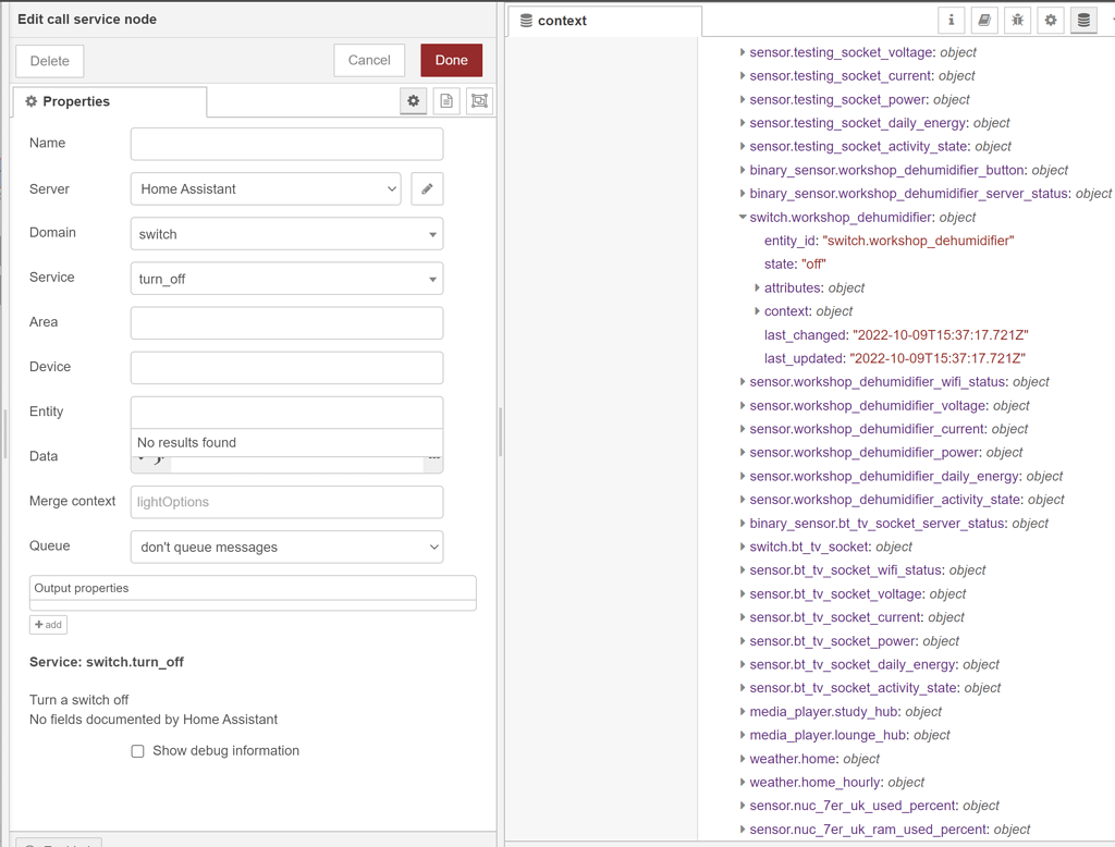 Switches not showing in dropdown node red home assistant community