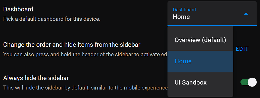 Default dashboard keeps resetting to Overview - Frontend - Home ...