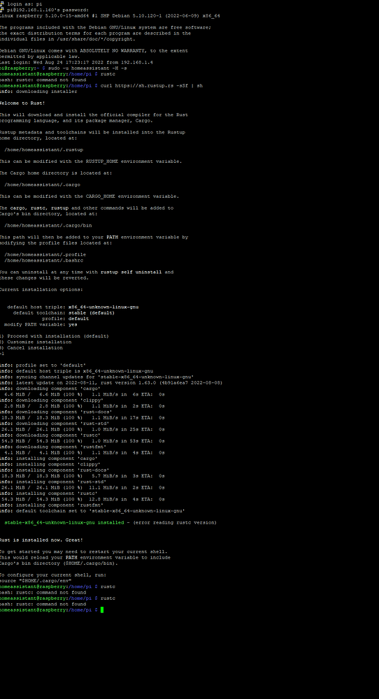 Rustc Error Will not install on a clean OS - Installation - Home Assistant Community