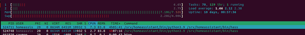 High Memory Usage for hass - Home Assistant Community