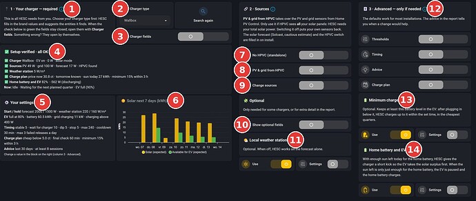 HESC settings tab