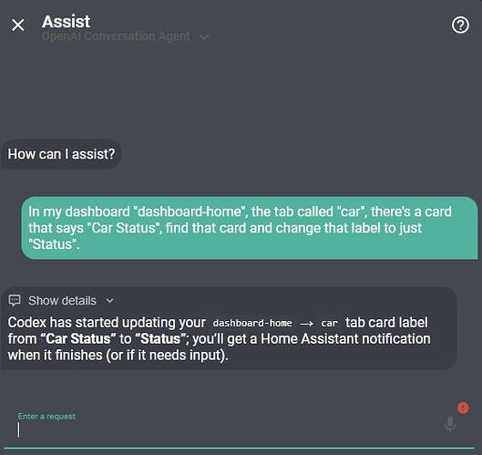 Assist request to Codex