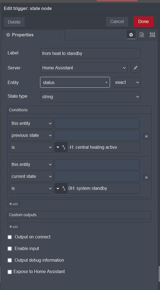 Event Trigger State From > To...Help Needed NodeRED Home