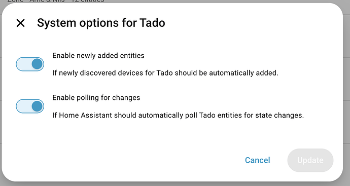 Tado integration does not seem to update entities