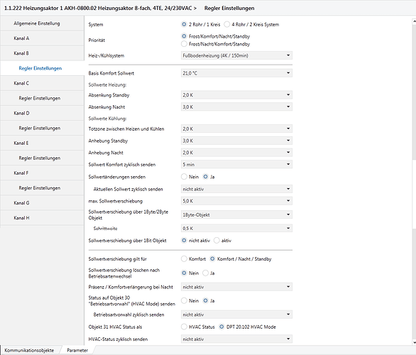 Regler-Einstellungen
