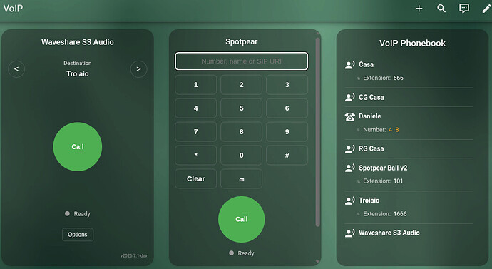VoIP Stack dashboard with HA   softphone, ESP phones and shared phonebook