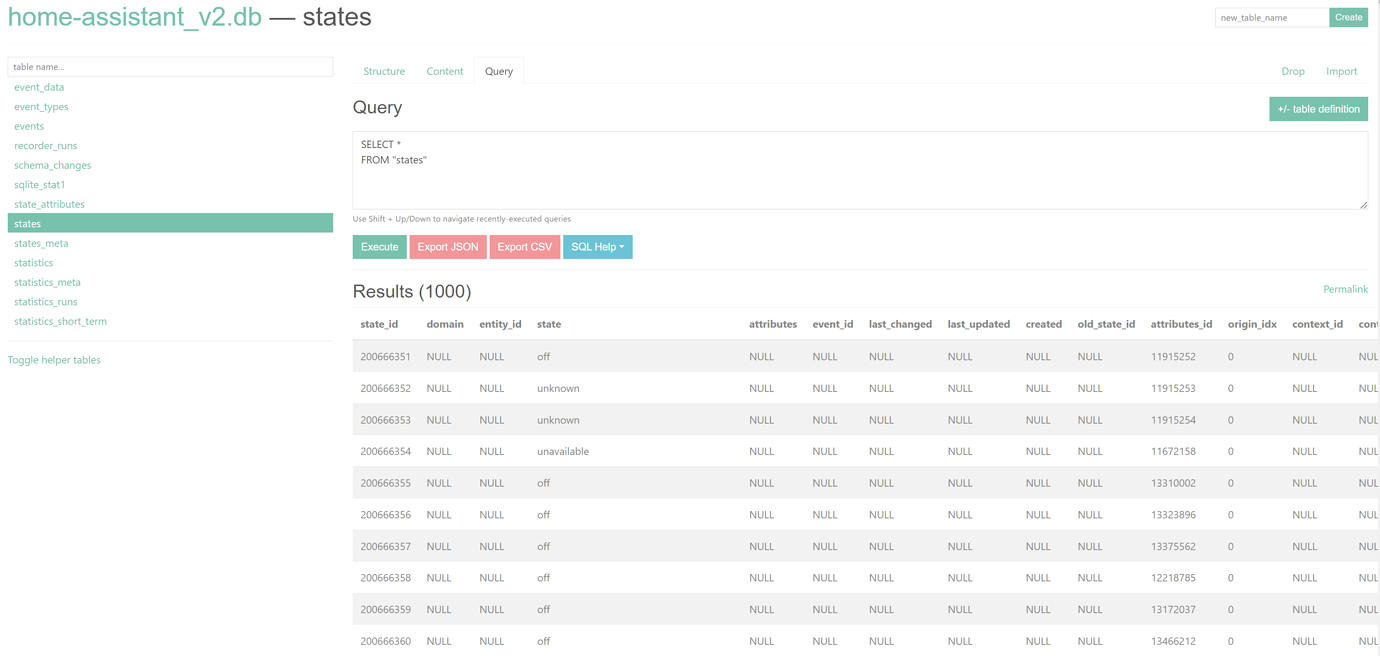 Backup size Logger and System_Log settings Configuration Home