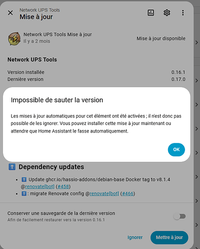 ecran pas update sur network ups tools