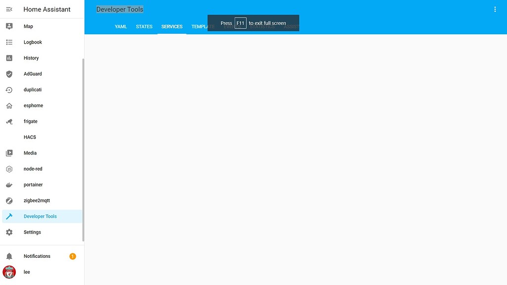 Developer Tools > Services [bank page] - Frontend - Home Assistant ...
