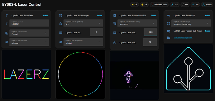 LightElf Laser dashboard