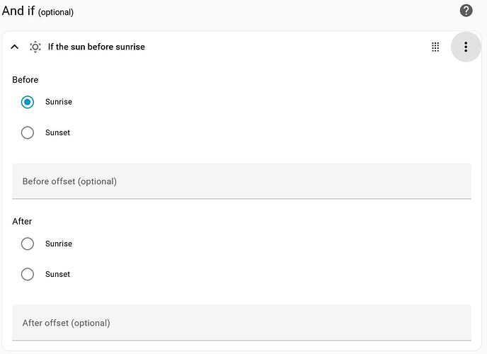 Automation - sunrise sunset offset condition - Configuration - Home ...