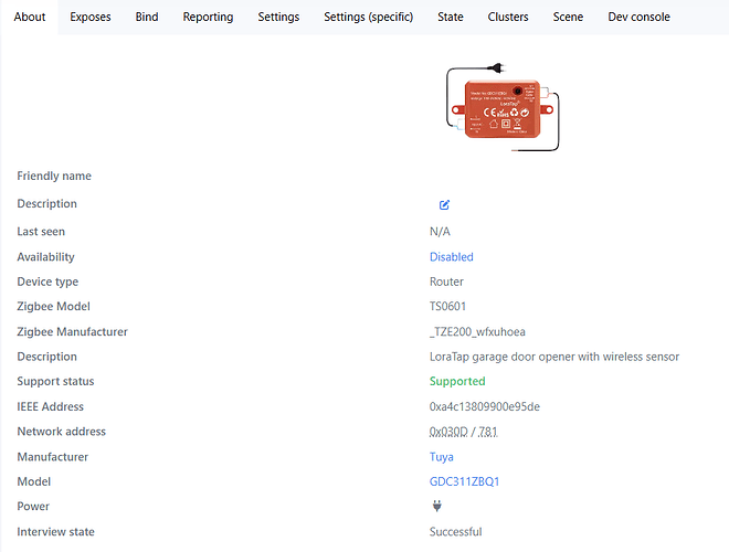 Zigbee2MQTT Garage Door About