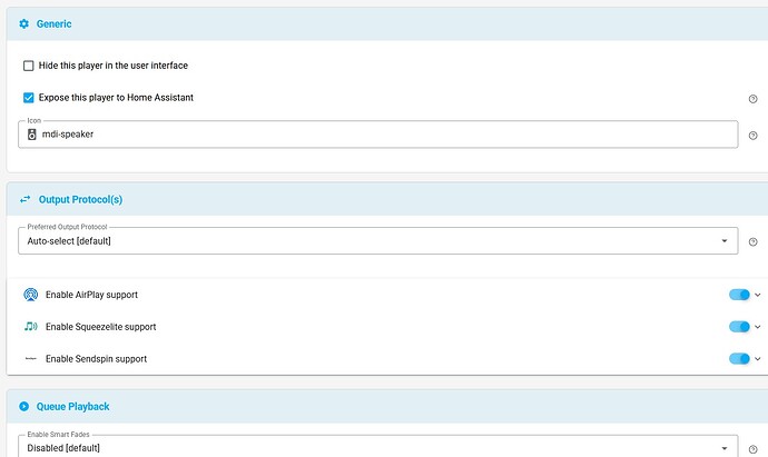 Music Assistant - SendSpin option on Squeezelite Client