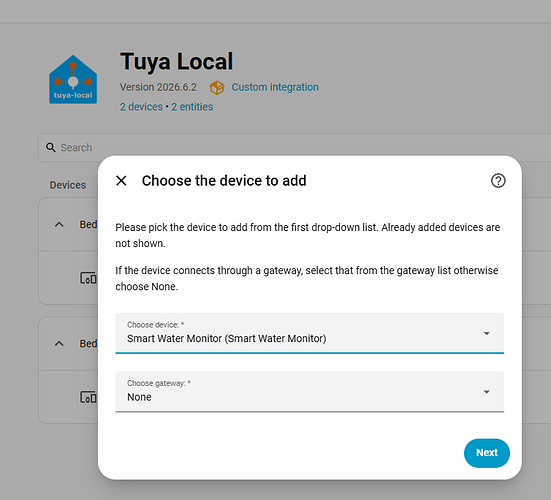 Tuya local add smart water monitor 1