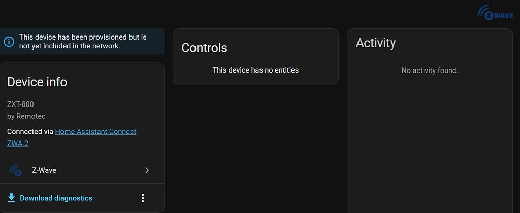 Failed to add zwave device - zxt-800 - Z-Wave - Home Assistant