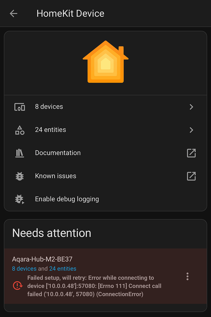 HomeKit Device Communication Failed after switching to wifi
