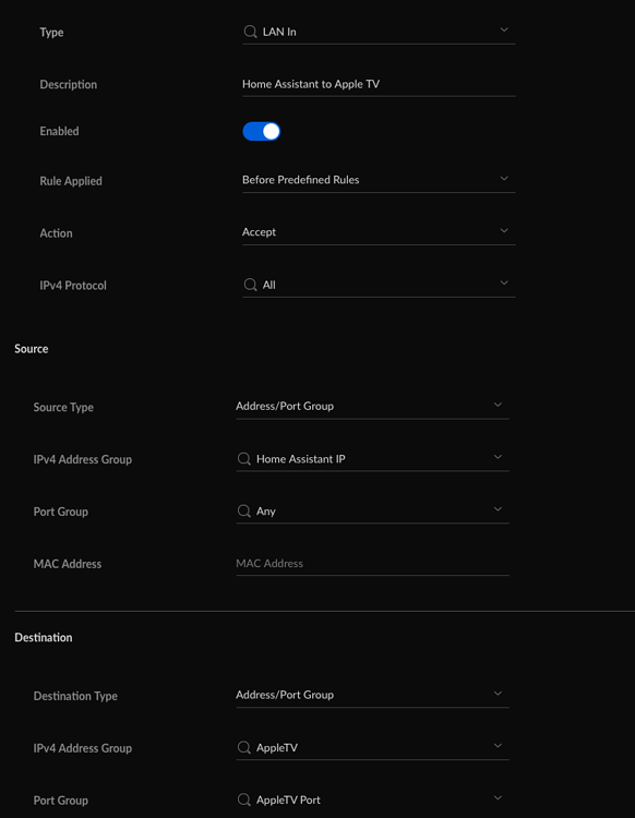 AppleTV integration port requirement (different VLAN) Configuration