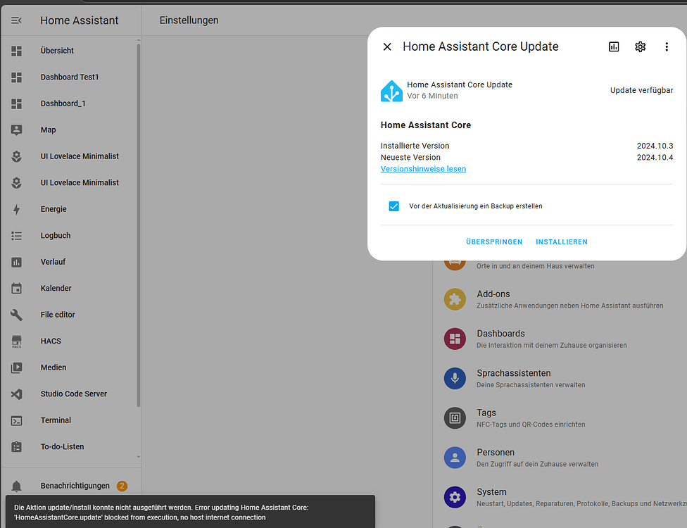 Error on HA Update to 2024.10.4 - Installation - Home Assistant Community