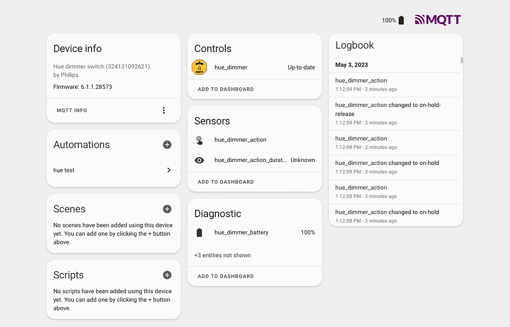 🎮 ZHA, deCONZ, Zigbee2MQTT Philips 324131092621 Hue dimmer switch