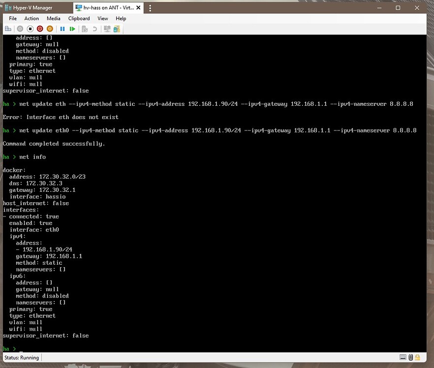 Hyperv-install : no ip? - Installation - Home Assistant Community