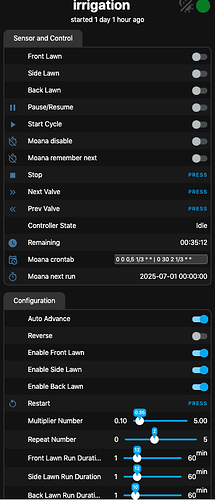 ESPHome Sprinkler Screenshot