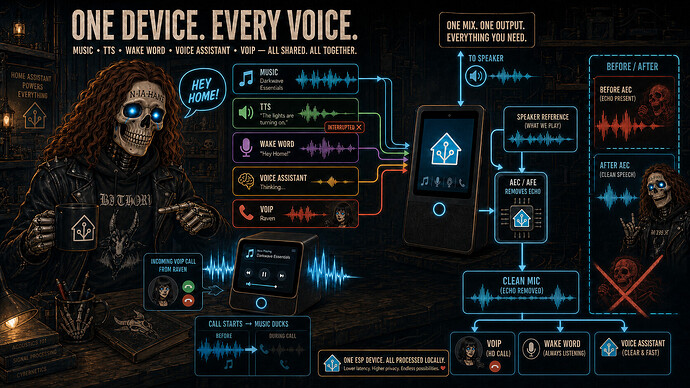 Shared audio and post-AEC microphone pipeline