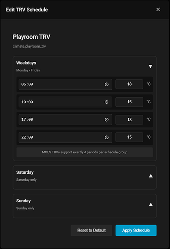 Schedule Editor - Dark Theme