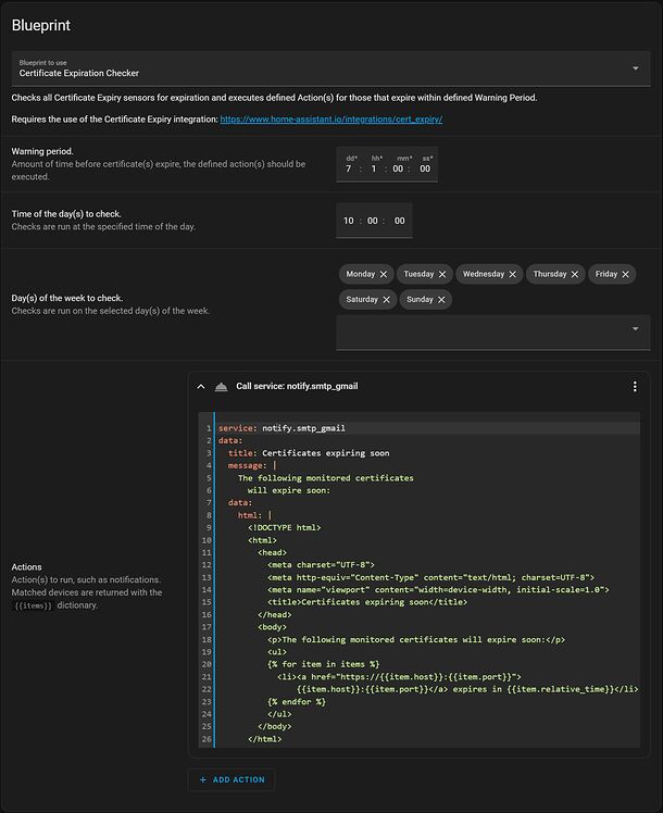 Certificate Expiry Checker - Run Action(s) (notifications) if ...