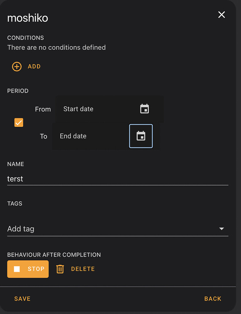 Scheduler card/custom component Dashboards & Frontend Home