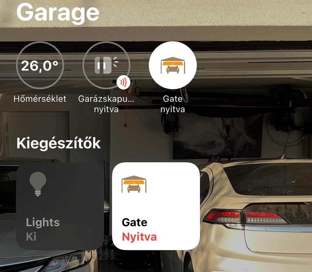 Garage door (gate) opener with status of the door (Fibaro opener) for