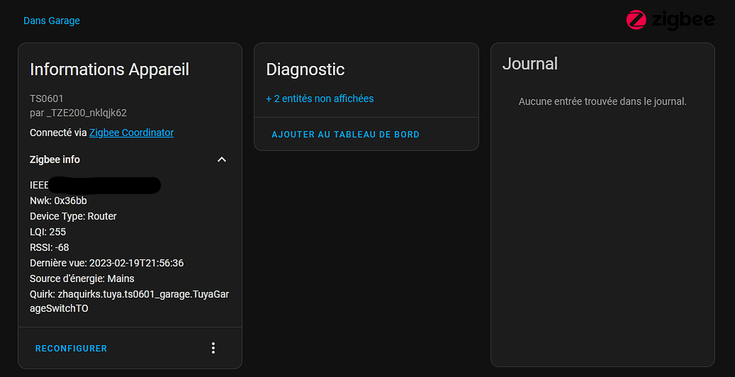 TUYA TS0601 Zigbee garage door opener Third party integrations Home