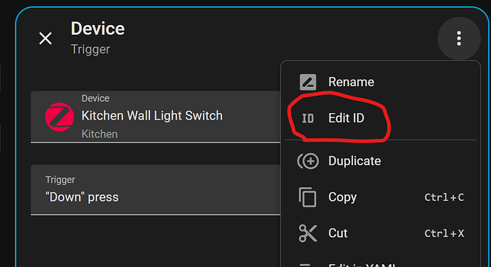 Adding the "Trigger ID" input box