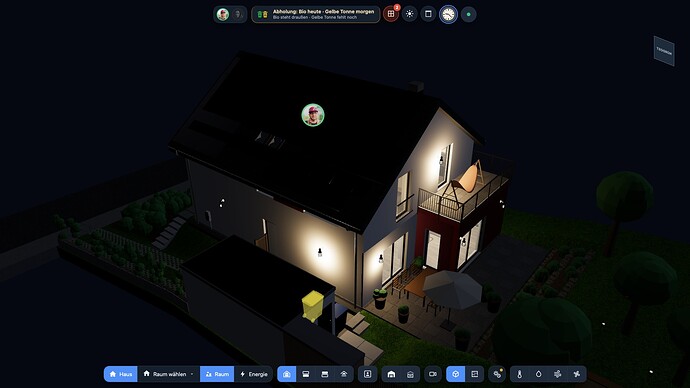 Garden side at night