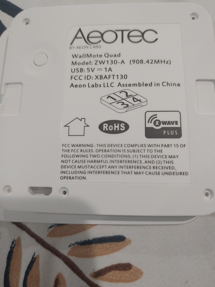 Aeotec wallmote quad battery home assistant community