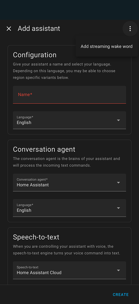 Wake word option not showing up in voice assistant configuration ...