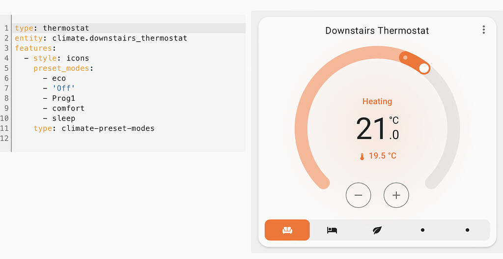New Thermostat card preset icons Frontend Home Assistant Community