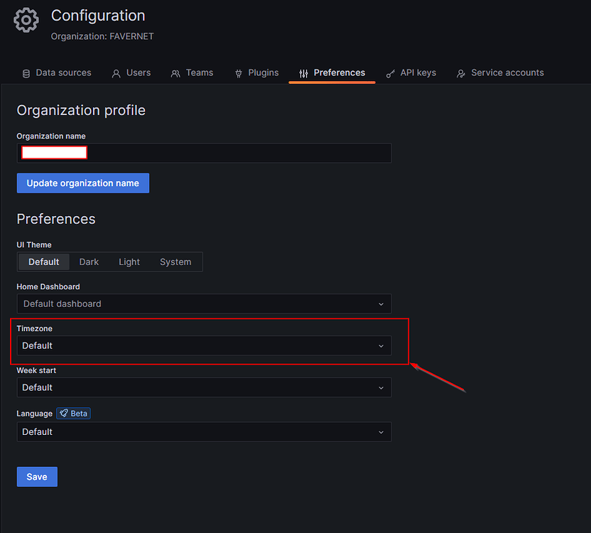MariaDB and Grafana Timezone configuration Third party integrations