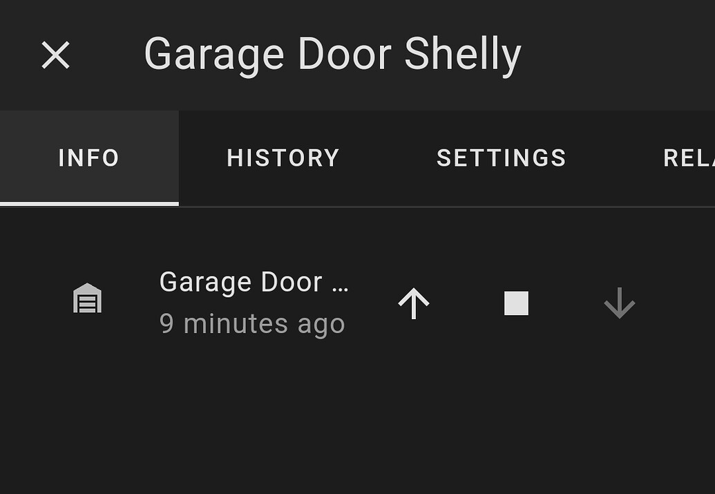 Shelly 1 garage door automation, and opening / closing with Google Assistant Configuration