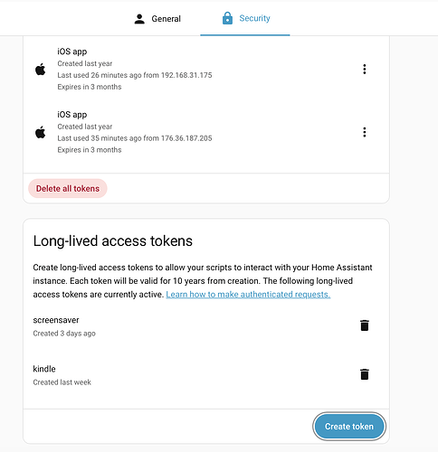 creating a long-lived access token