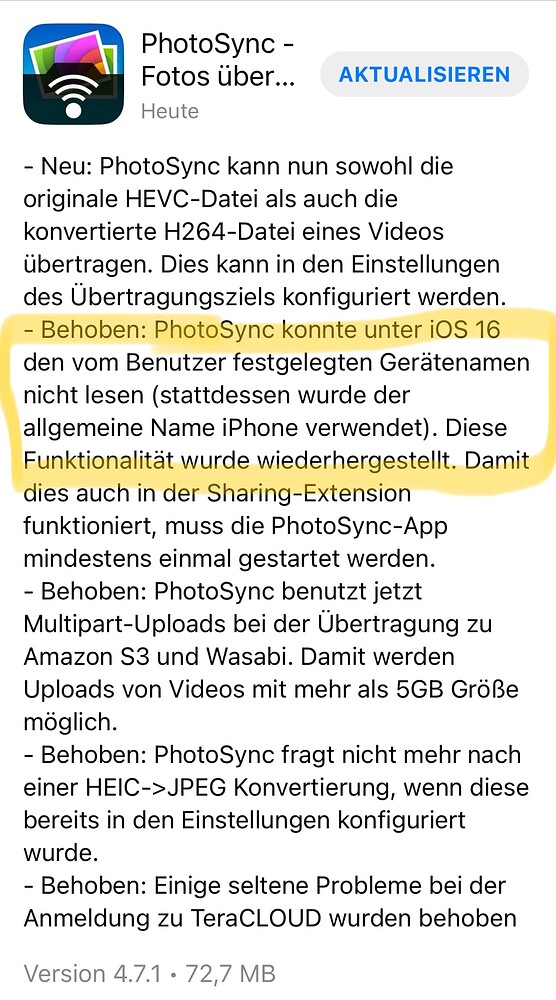 iOS 16 with default device naming "iPhone" constantly breaks mobile app
